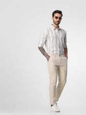 Mens Ankle Legth cream trouser