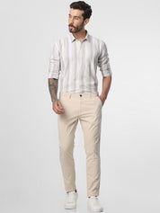 Mens Ankle Legth cream trouser