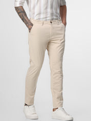 Mens Ankle Legth cream trouser