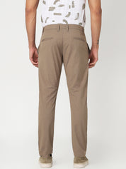 Men’s Beige Textured Slim Fit Trouser