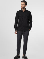 Dark Grey Checked Trouser