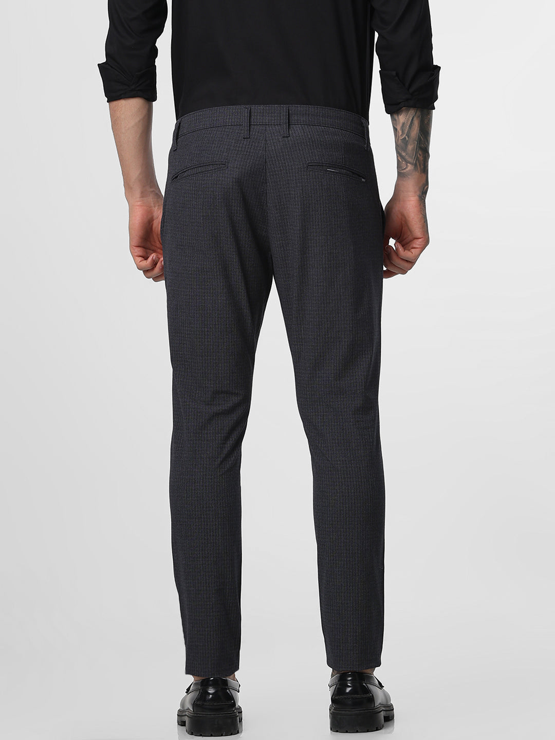 Dark Grey Checked Trouser
