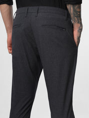 Dark Grey Checked Trouser