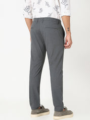 Men’s Grey Textured Slim Fit Trouser