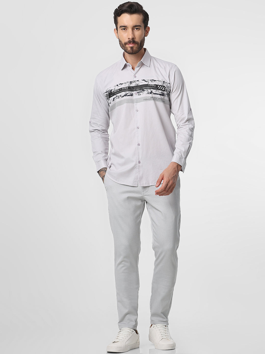 Light Grey Structured Trouser