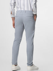 Cement Grey Solid Ankle Length Trouser