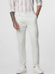 Sage Green Solid Ankle Length Trouser
