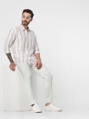 Sage Green Solid Ankle Length Trouser