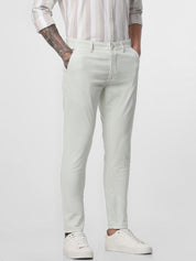 Sage Green Solid Ankle Length Trouser