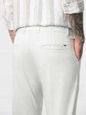 Sage Green Solid Ankle Length Trouser
