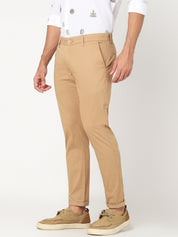 Men’s Khaki Solid Slim Fit Chino