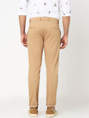 Men’s Khaki Solid Slim Fit Chino