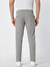 Men’s Light Grey Micro-Check Slim Fit Trouser