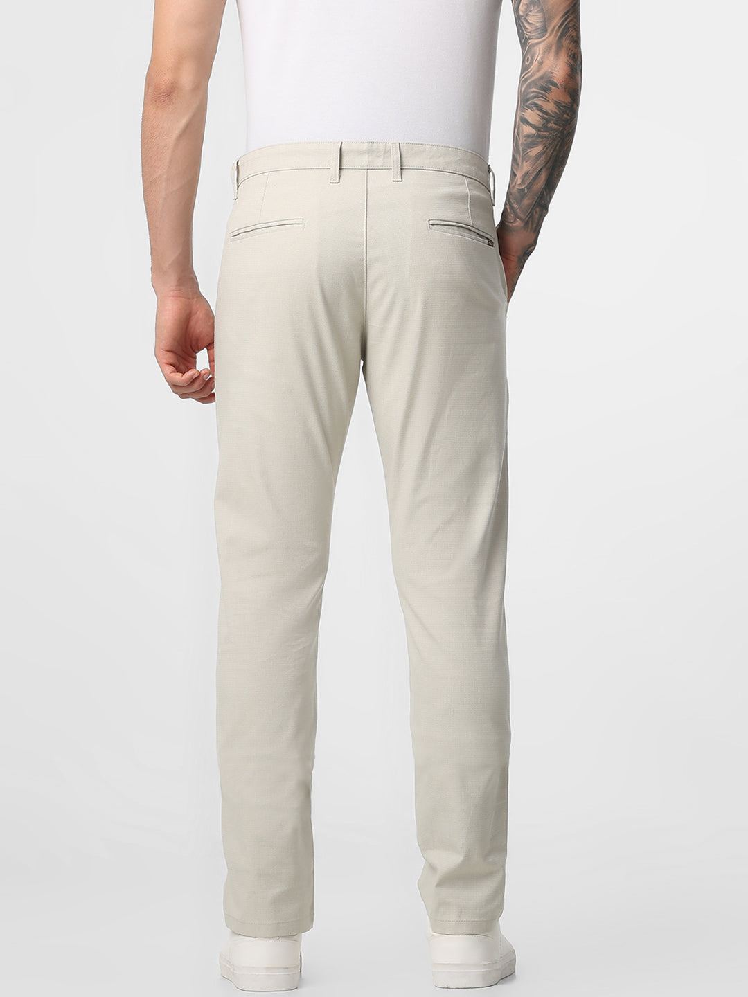 Light Cream Structured Trouser