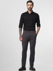 Dark Grey Structured Trouser