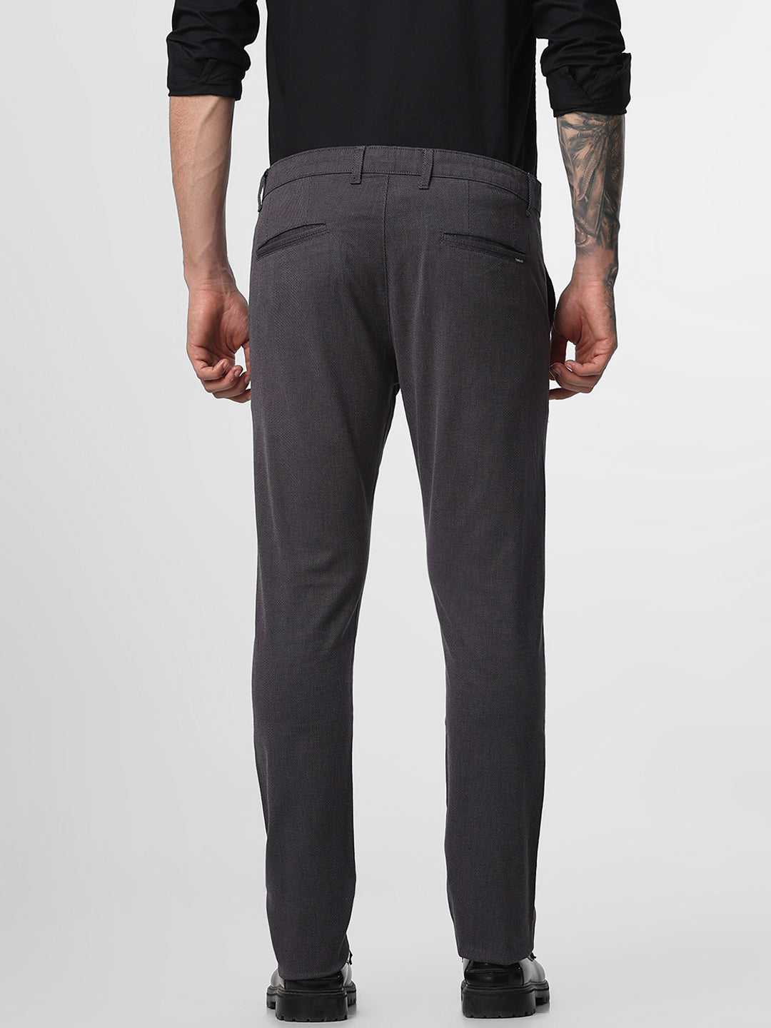 Dark Grey Structured Trouser