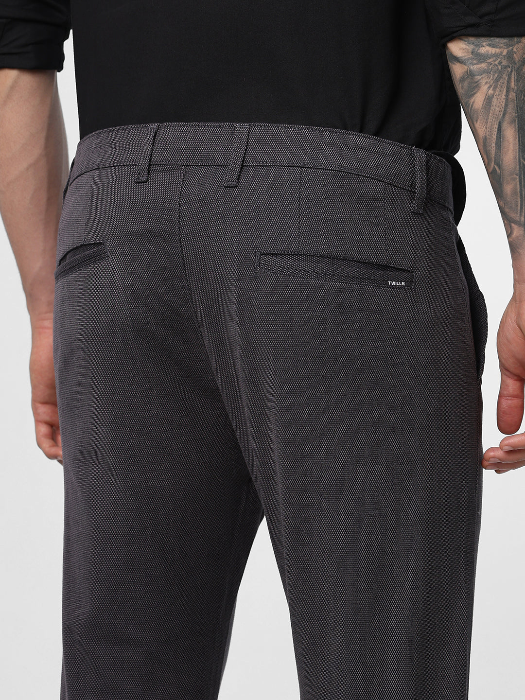 Dark Grey Structured Trouser