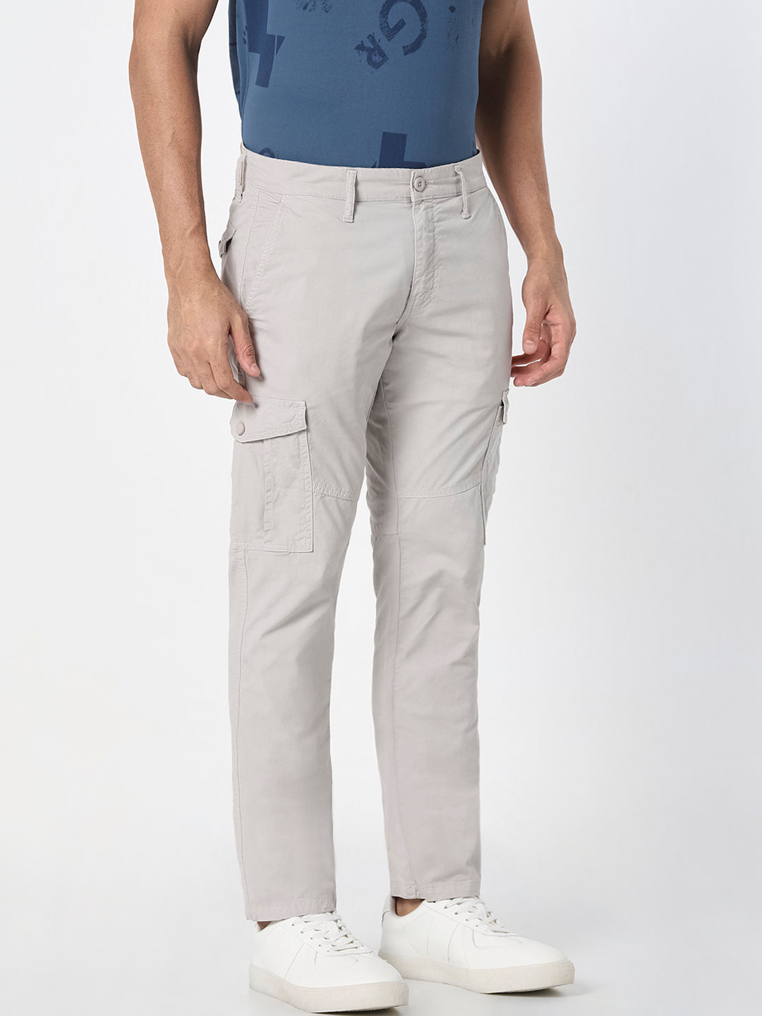 Light Grey Cargo Slim Fit Trouser
