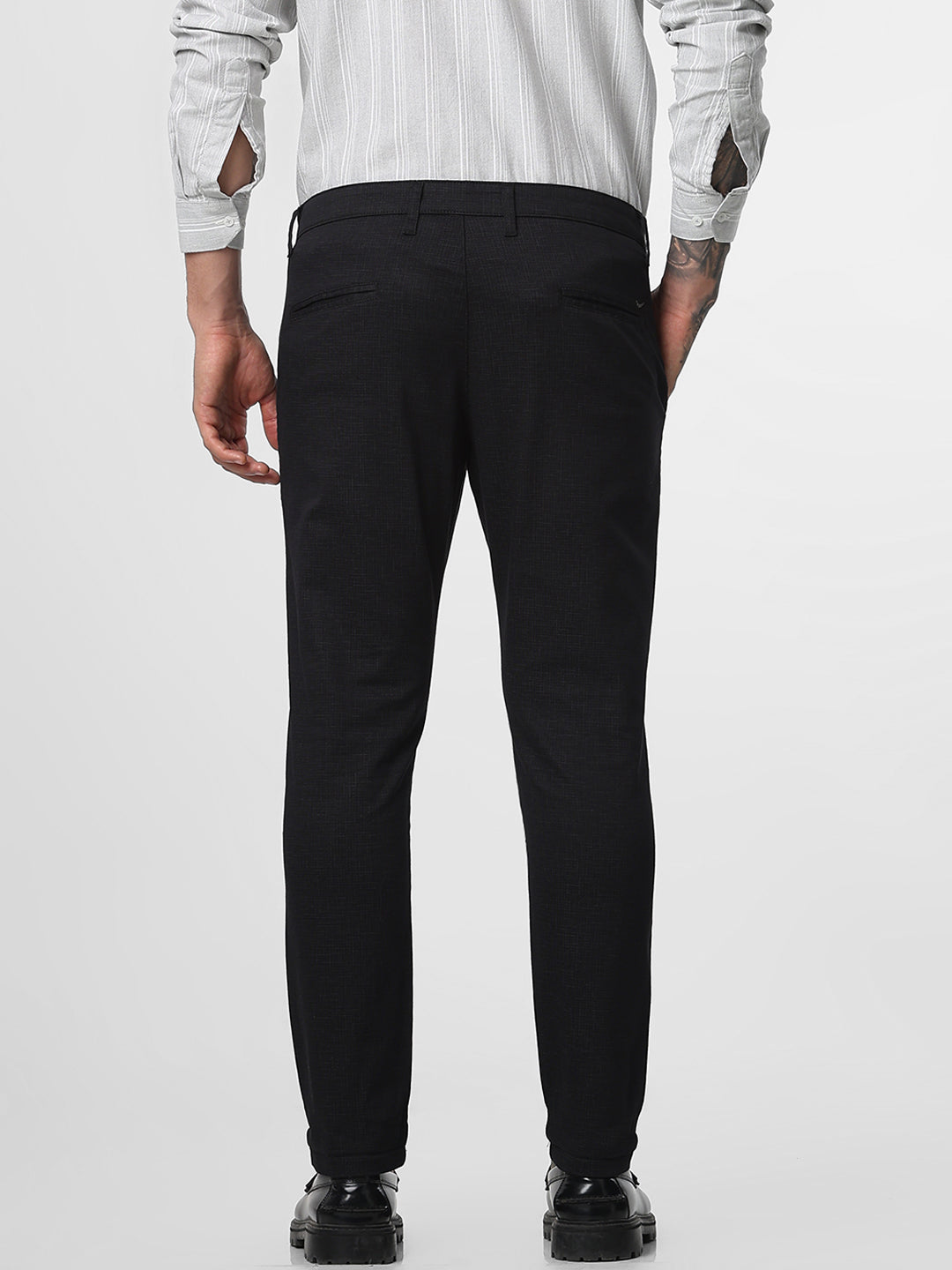Black Printed Ankle Length Trouser