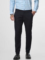 Dark Navy Printed Ankle Length Trouser