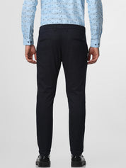 Dark Navy Printed Ankle Length Trouser
