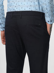 Dark Navy Printed Ankle Length Trouser