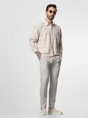 Light Grey Printed Ankle Length Trouser