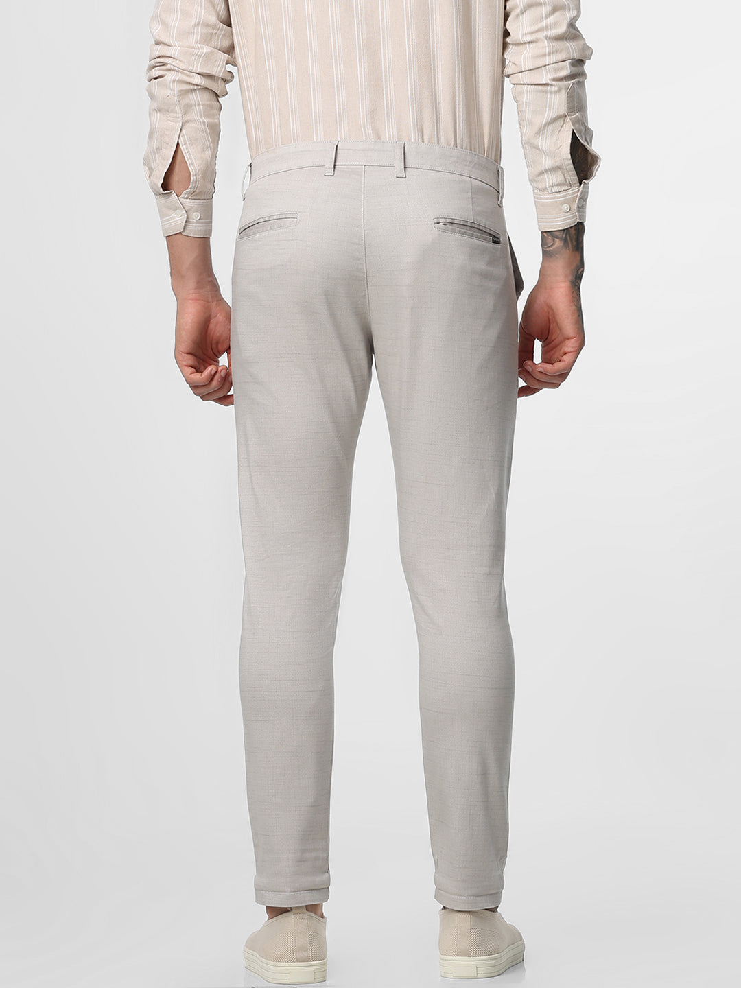 Light Grey Printed Ankle Length Trouser