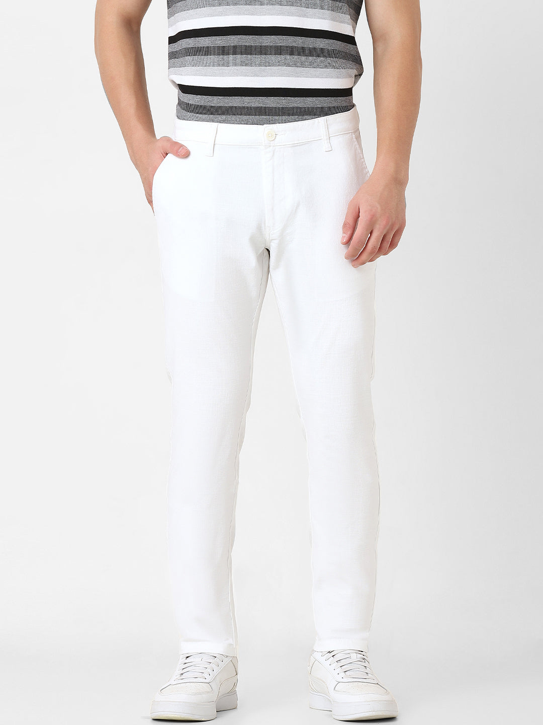 White Structured Chino
