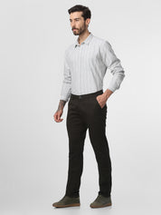 Brown Solid Slimfit Trouser