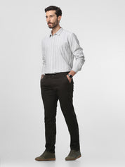 Brown Solid Slimfit Trouser