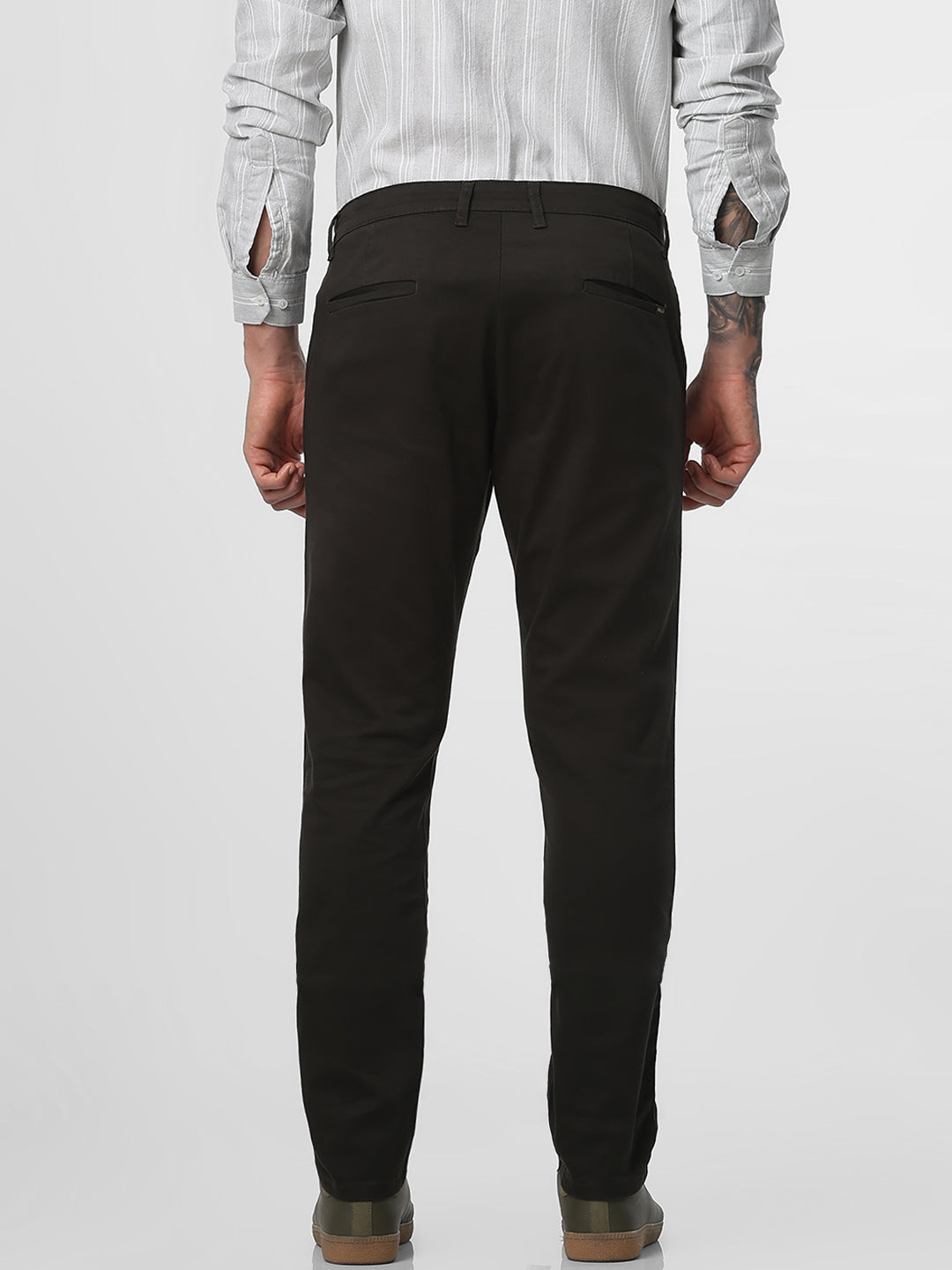 Brown Solid Slimfit Trouser