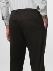 Brown Solid Slimfit Trouser