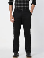 Black Solid Slim Fit Trouser