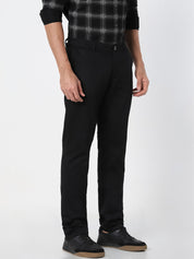 Black Solid Slim Fit Trouser