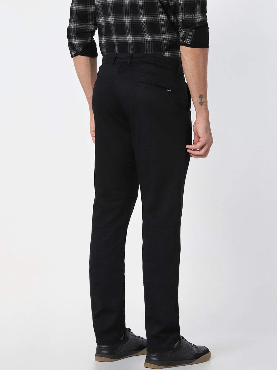 Black Solid Slim Fit Trouser