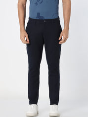 Navy Solid Slim Fit Trouser
