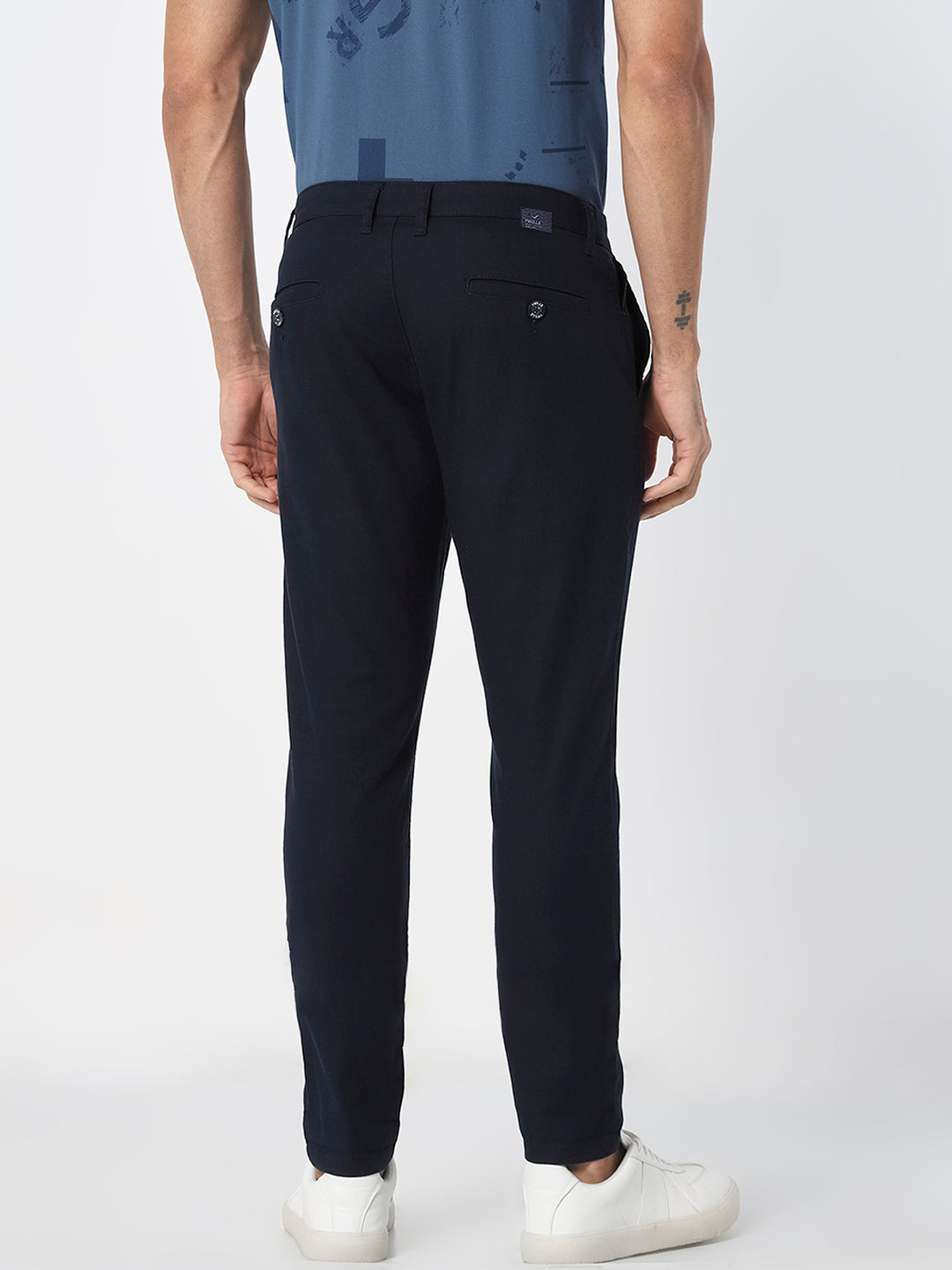 Navy Solid Slim Fit Trouser