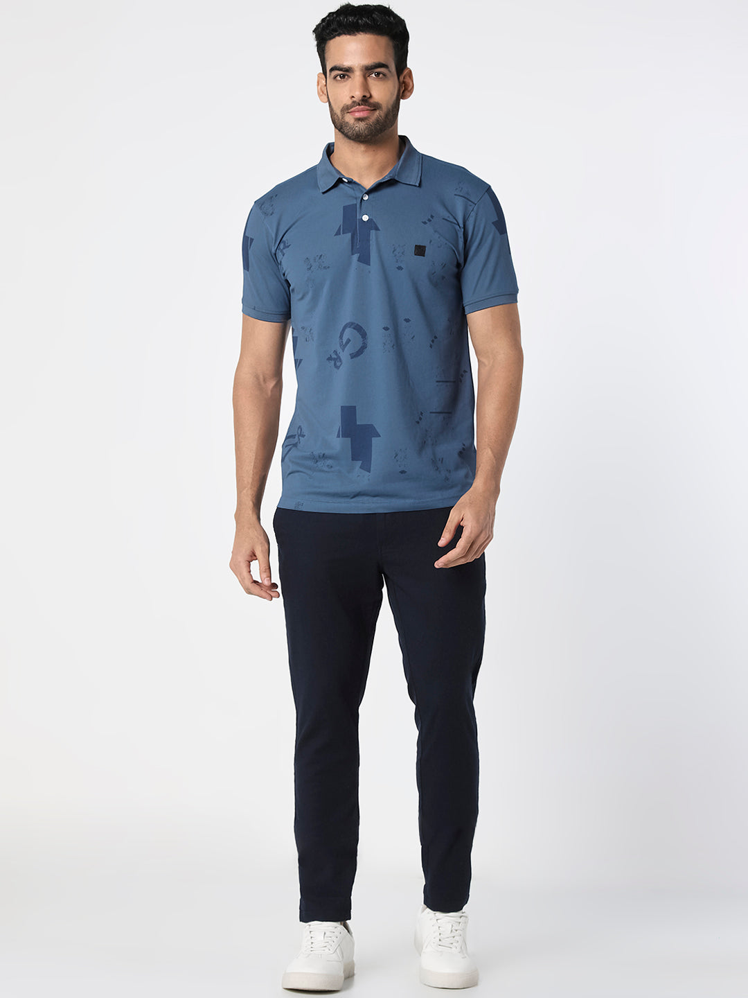 Navy Solid Slim Fit Trouser