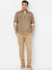 Khakhi Solid Trouser