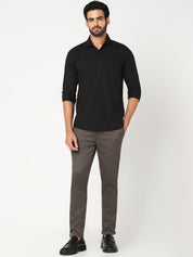 Brown Herringbone Slim Fit Trouser