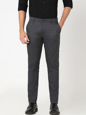 Grey Herringbone Slim Fit Trouser