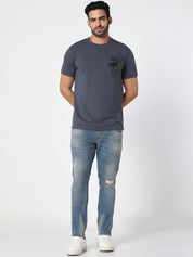 Men’s Light Blue Distressed Slim Fit  Jeans