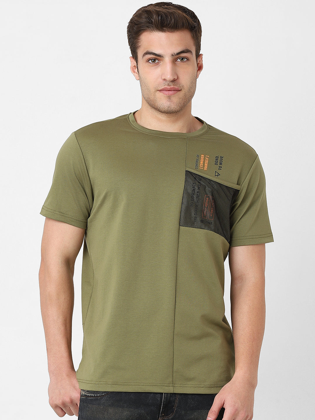 Men's Cut & Sew Round Neck Tshirt