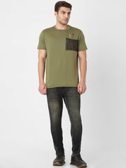 Men's Cut & Sew Round Neck Tshirt