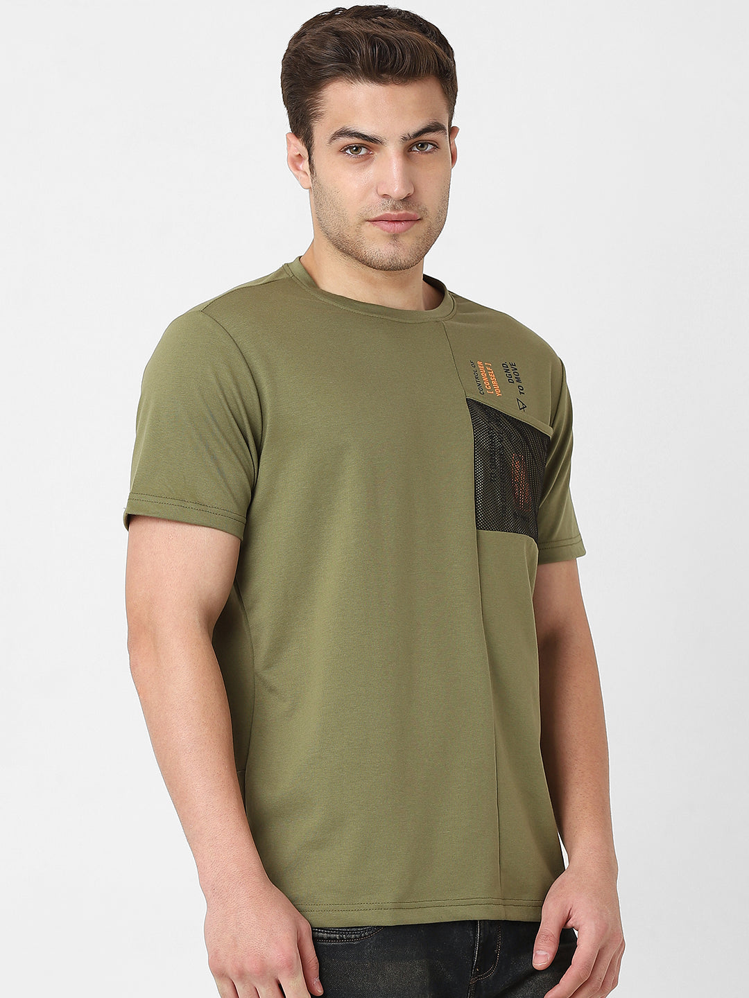 Men's Cut & Sew Round Neck Tshirt