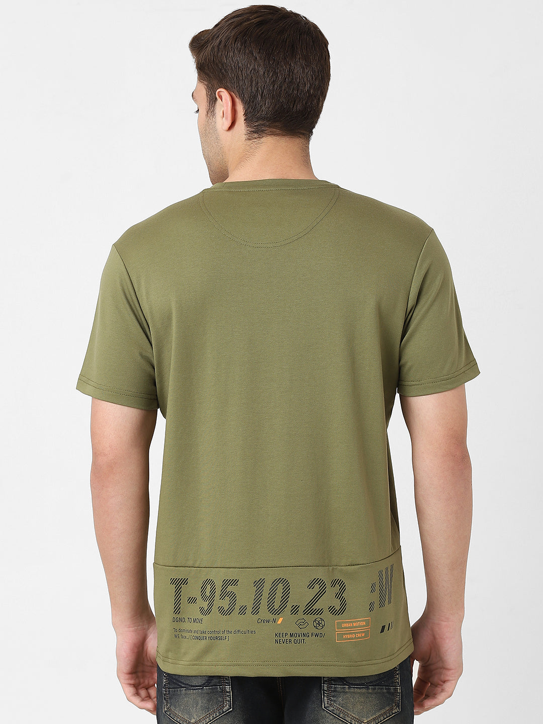 Men's Cut Sew Round Neck Tshirt