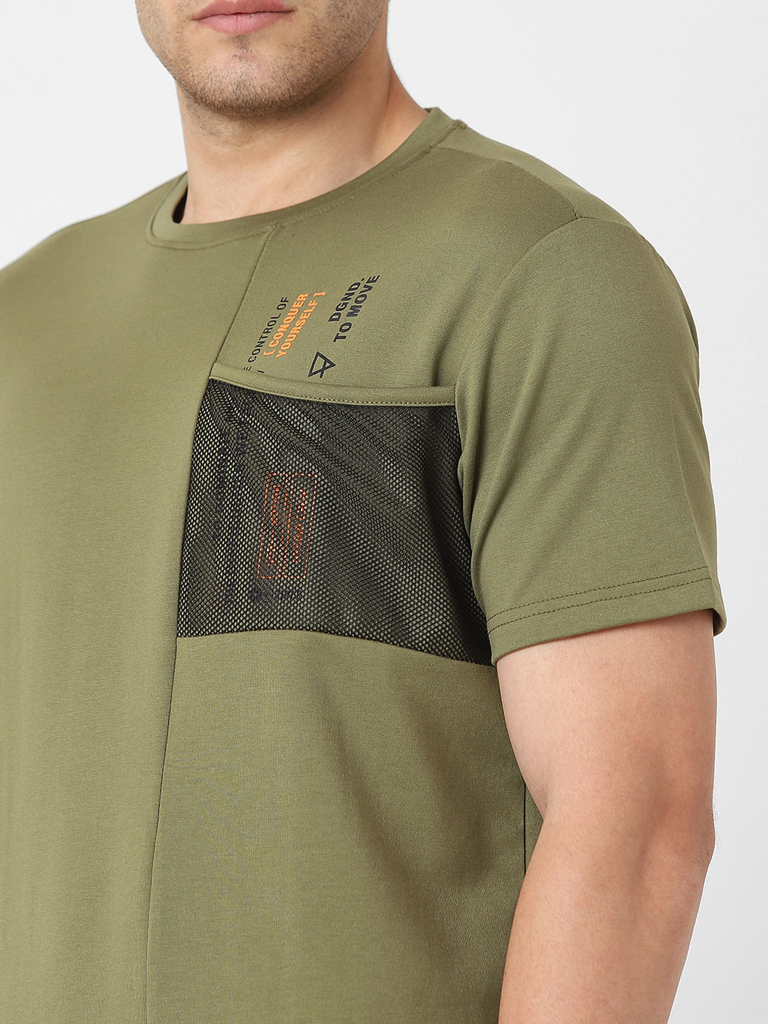 Men's Cut & Sew Round Neck Tshirt