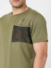 Men's Cut & Sew Round Neck Tshirt