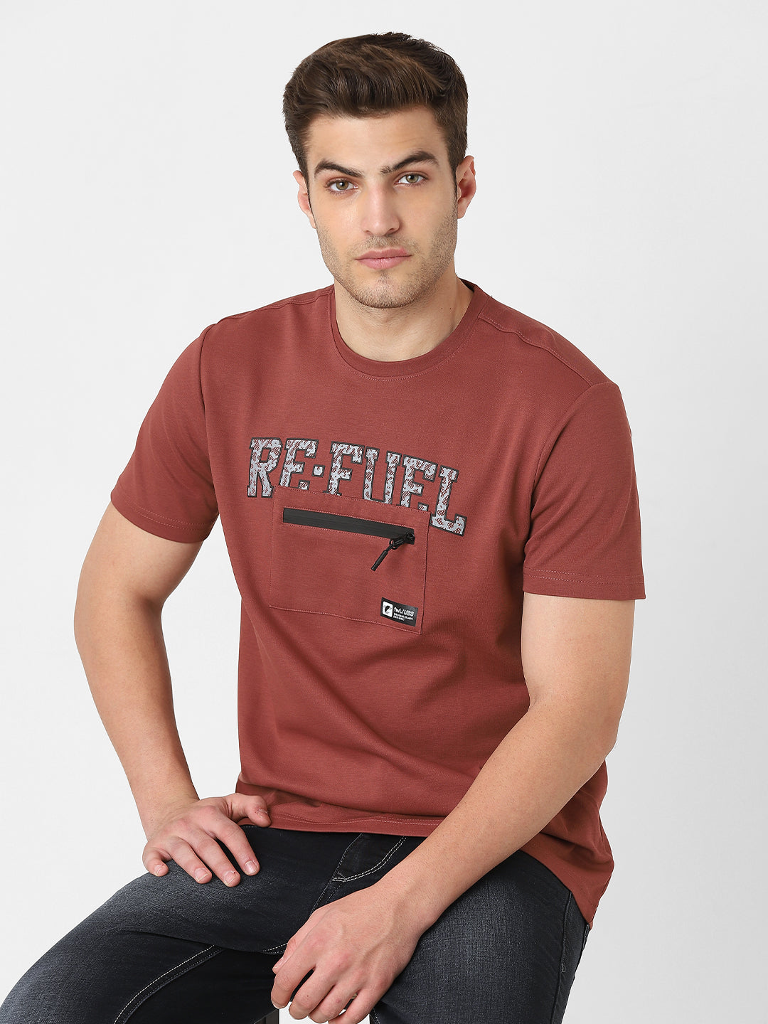 Men's Cut & Sew Round Neck Tshirt